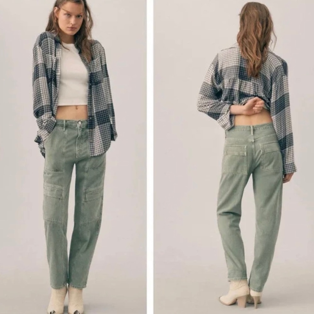 Agolde Cooper Cargo High Rise Straight Leg Jean- Salamander